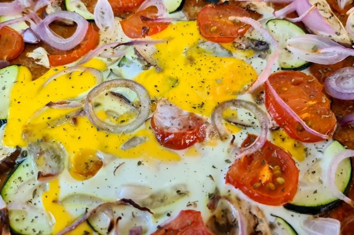 Pizza INTEGRAL con HUEVO y verduras